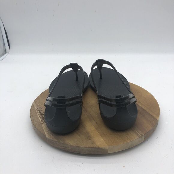 Crocs Isabella Sandals Womens 8 Black Jelly Strappy Summer Cruise Comfort Shoes - Picture 5 of 10
